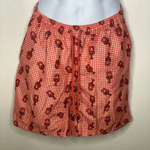 Mr. Swim mens lobster print red gingham swim trunks Sz XXL